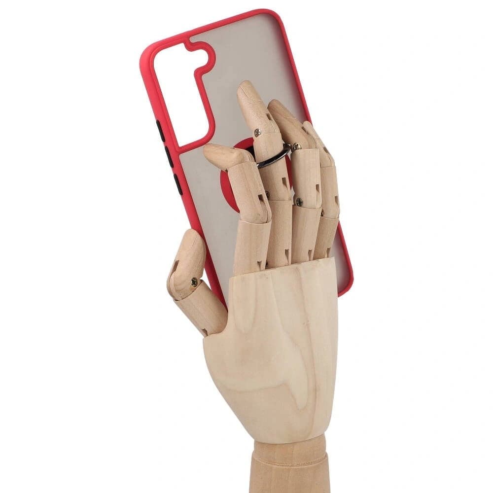 Bizon Case Hybrid Ring Samsung Galaxy S22 Plus füstös piros kerettel - 8