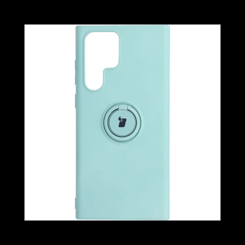Etui Bizon Case Silicone Ring do Galaxy S22 Ultra, turkusowe
