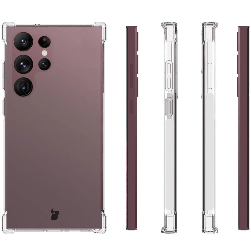 Bizon Case Clear Pack tok + 2x kijelzőfólia + lencsevédő Samsung Galaxy S23 Ultra átlátszó - 4