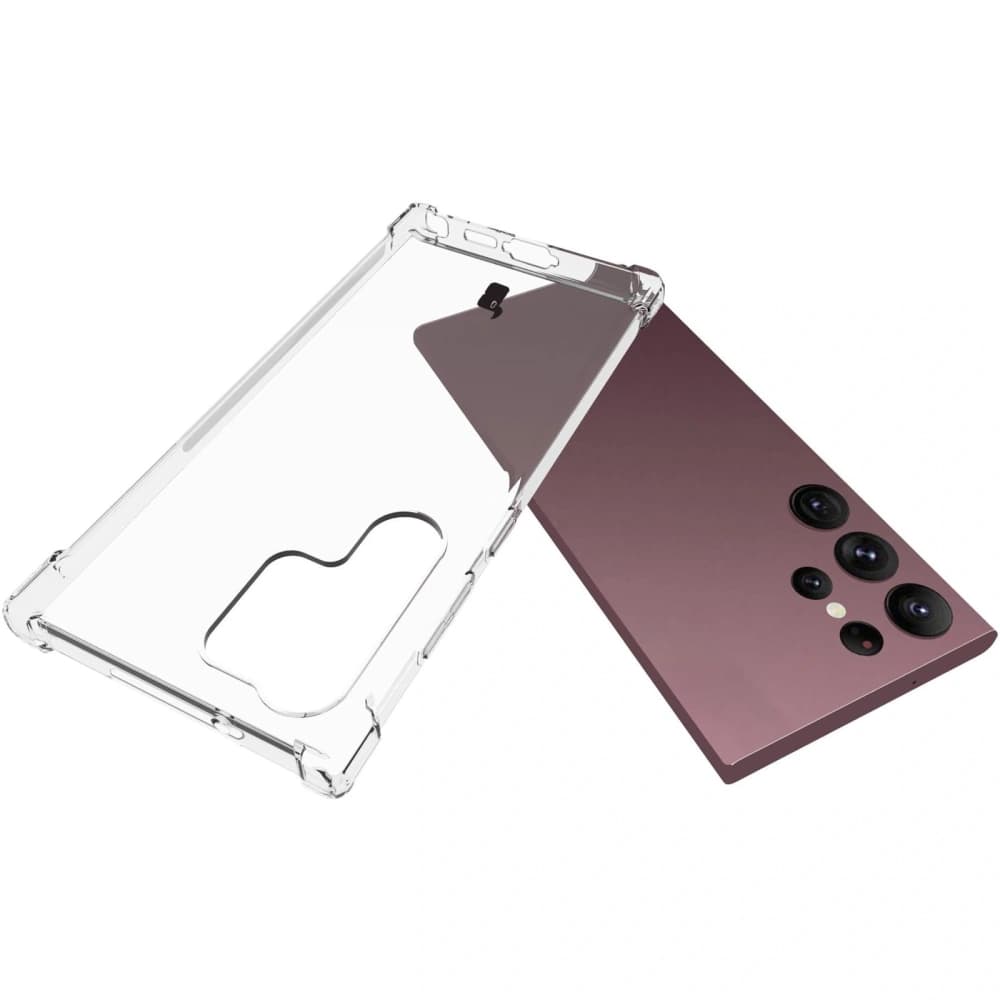 Bizon Case Clear Pack tok + 2x kijelzőfólia + lencsevédő Samsung Galaxy S23 Ultra átlátszó - 5