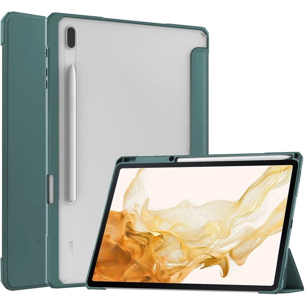 Bizon Case Tab Clear Matt Samsung Galaxy Tab S8 Plus / S7 Plus / S7 FE verde închis