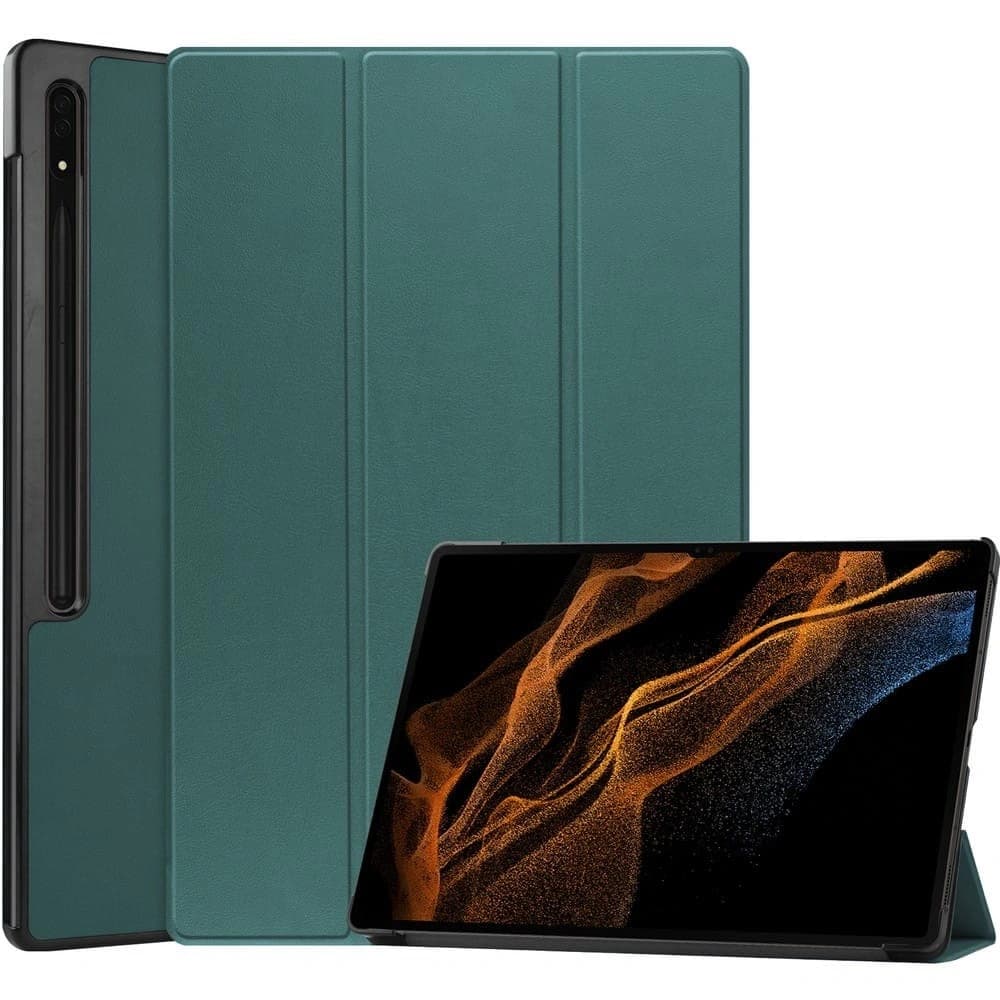 Bizon Case Tab Croc Samsung Galaxy Tab S8 Ultra sötét zöld