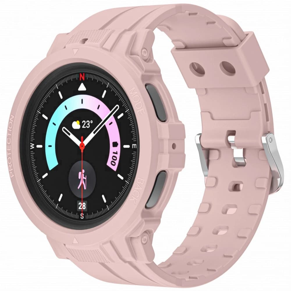 Bizon Strap + Case Watch Action Pro Samsung Galaxy Watch 5 Pro 45 mm light pink