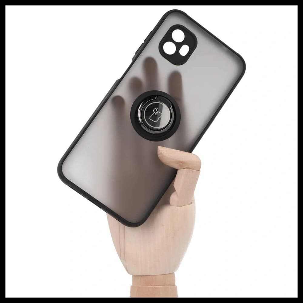 Bizon Case Hybrid Ring Samsung Galaxy Xcover6 rauchig mit einem schwarzen Rahmen