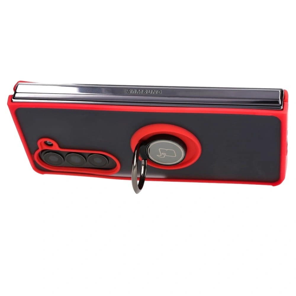 Bizon Case Hybrid Ring Samsung Galaxy Z Fold5 fumuriu cu un cadru roșu - 5