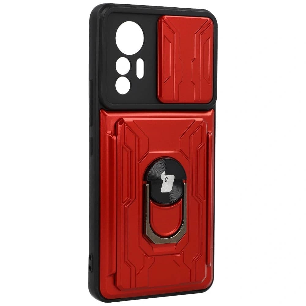 Bizon Case Camshield Kartensteckplatz Ring Xiaomi 12 Lite rot - 2