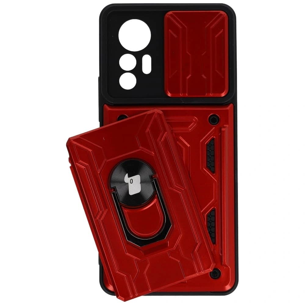 Bizon Case Camshield Kartensteckplatz Ring Xiaomi 12 Lite rot - 4
