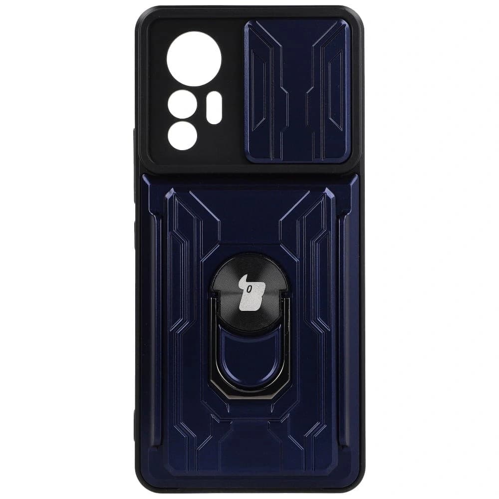 Bizon Case Camshield Card Slot Ring Xiaomi 12 Lite navy blue