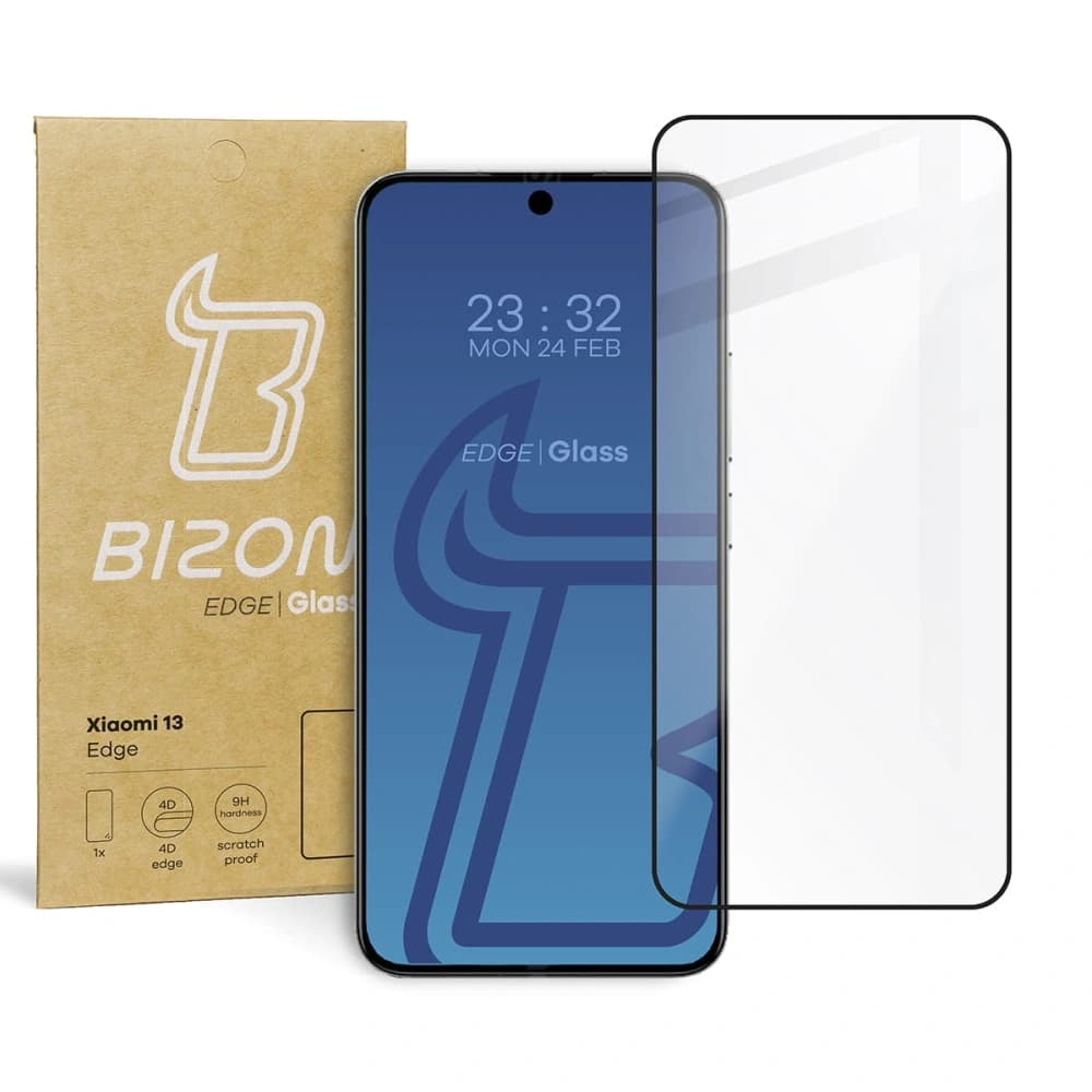 Tvrzené sklo Bizon Glass Edge 2 pro Xiaomi 13 / Xiaomi 14 černé