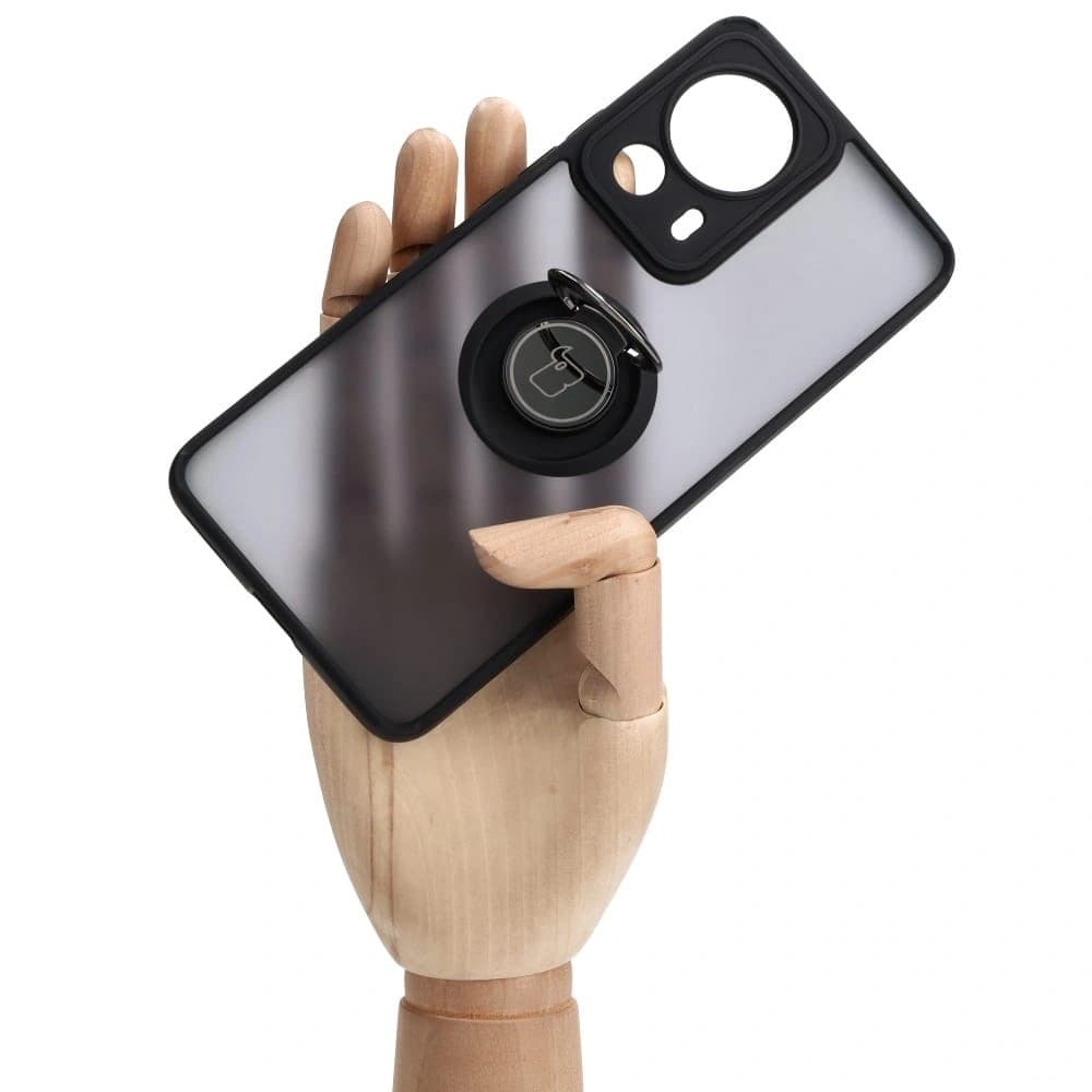 Bizon Case Hybrid Ring Xiaomi 13 Lite fumuriu cu un cadru negru - 7