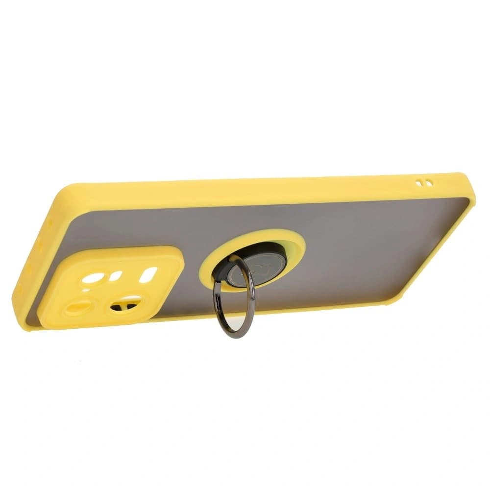 Bizon Case Hybrid Ring Xiaomi 13 Pro smoky with a yellow frame - 5