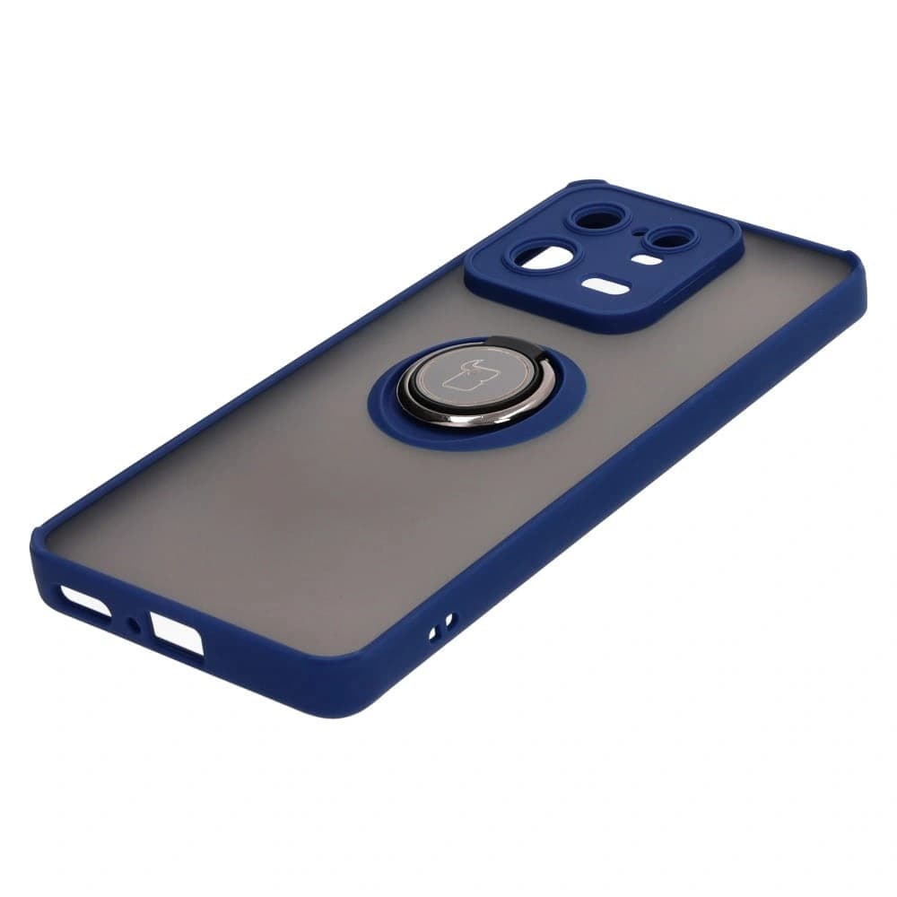 Bizon Case Hybrid Ring Xiaomi 13 Pro smoky with a navy blue frame - 3