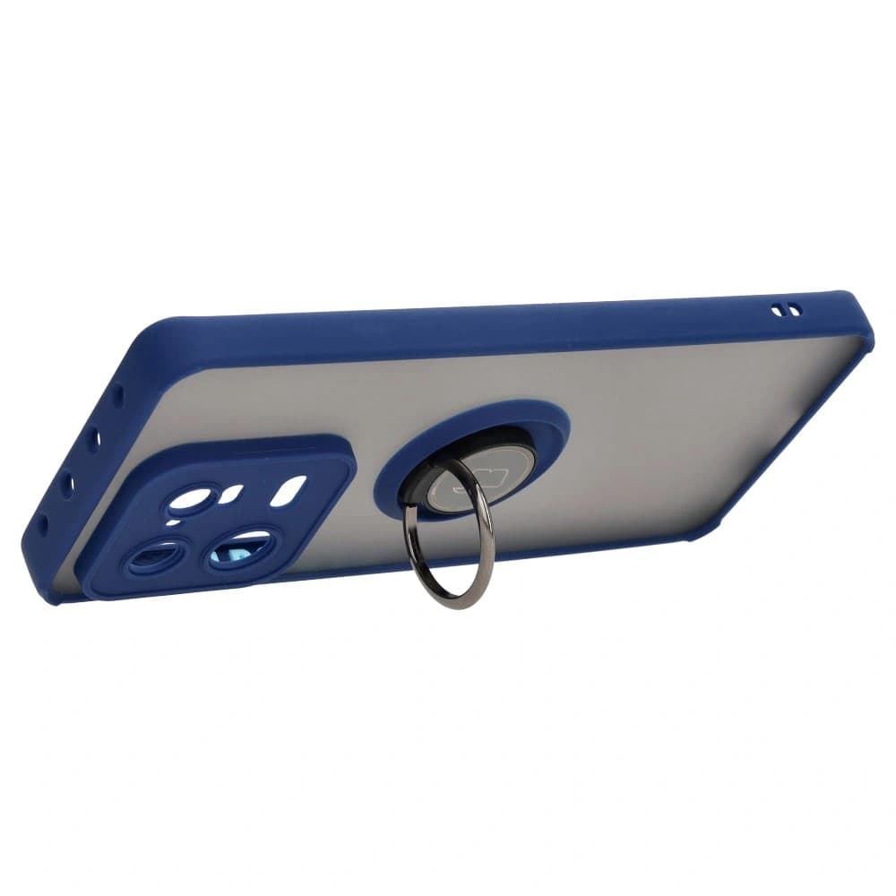 Bizon Case Hybrid Ring Xiaomi 13 Pro smoky with a navy blue frame - 5