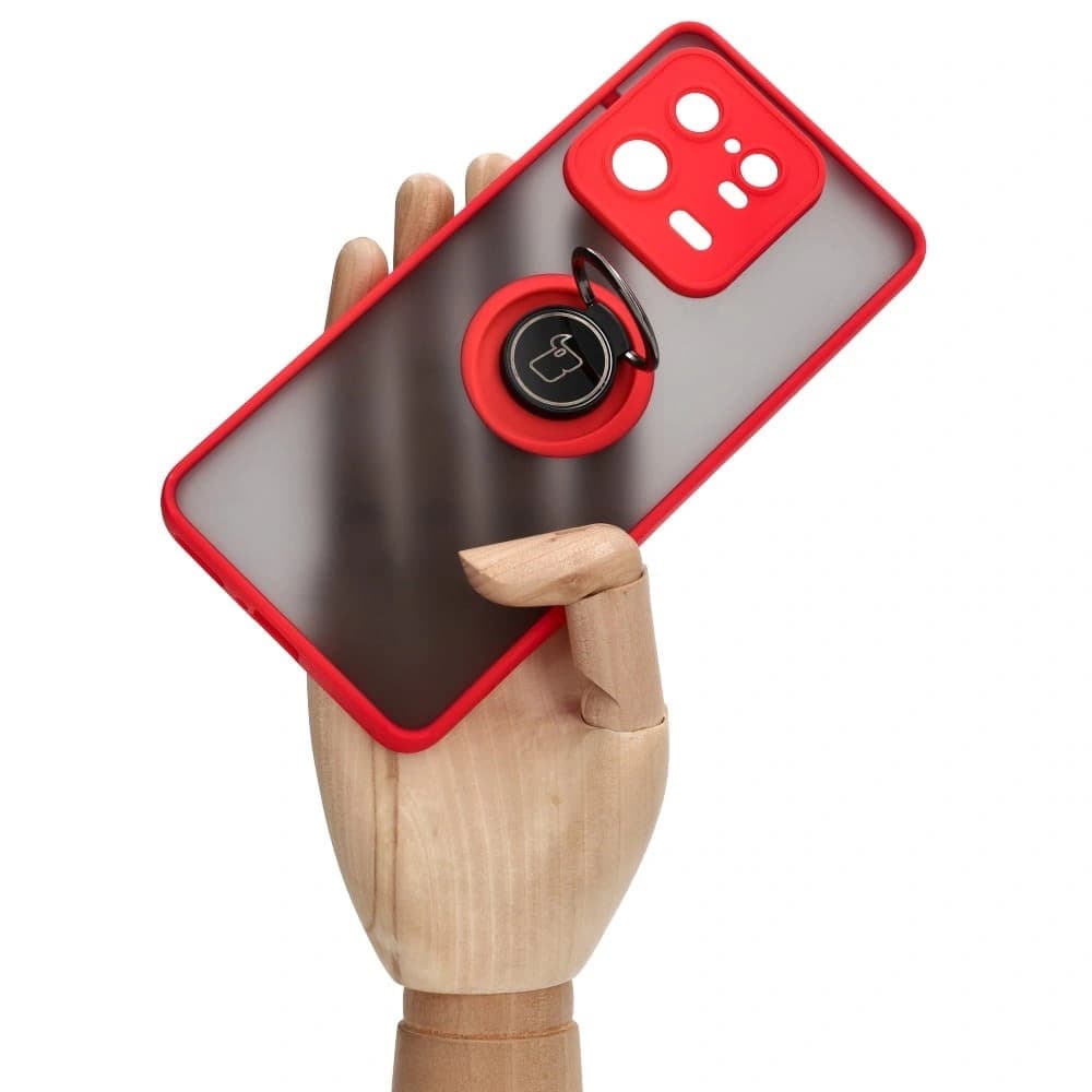 Bizon Case Hybrid Ring Xiaomi 13 Pro smoky with a red frame - 7