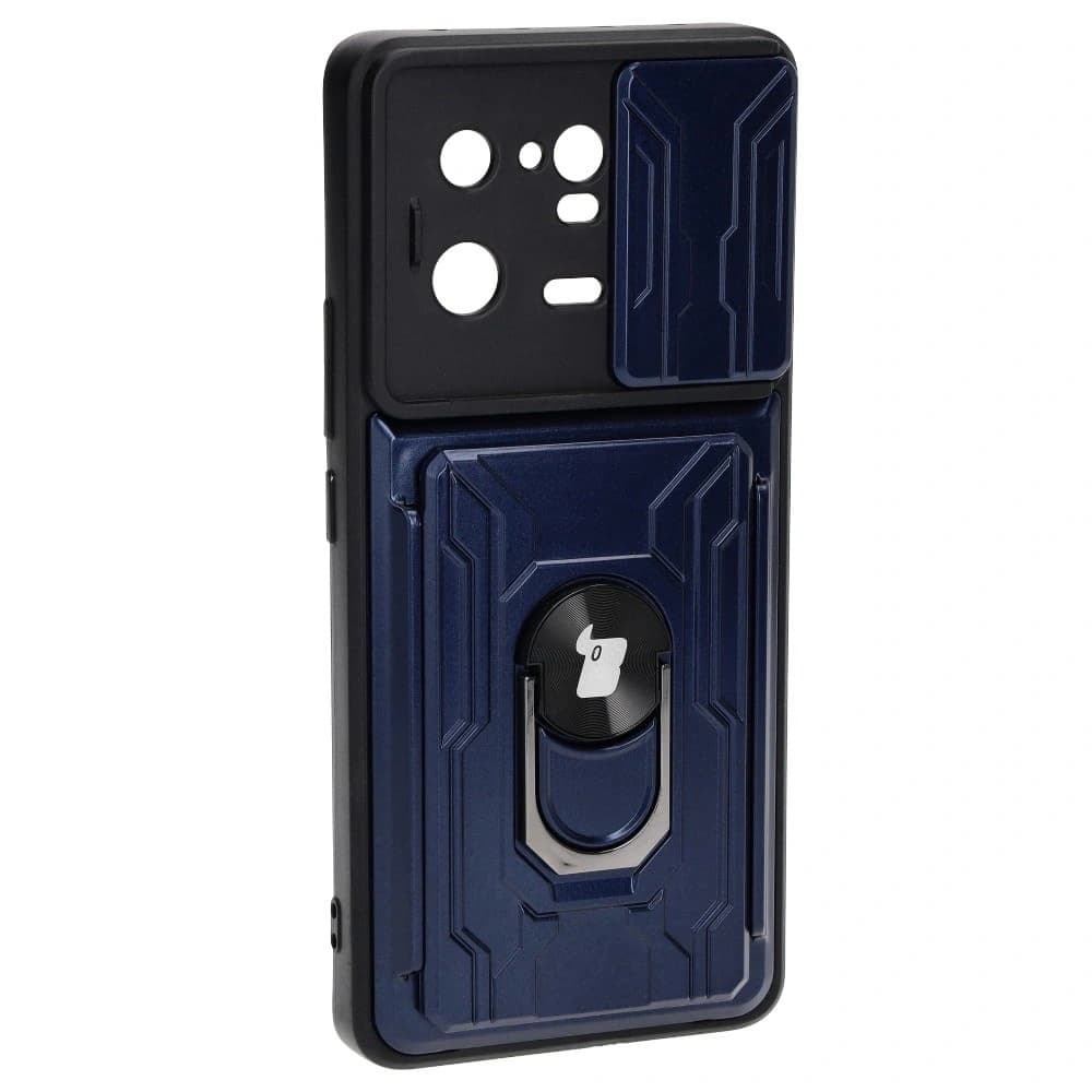Etui Bizon Case Camshield Card Slot Ring do Xiaomi 13 Pro modré - 2