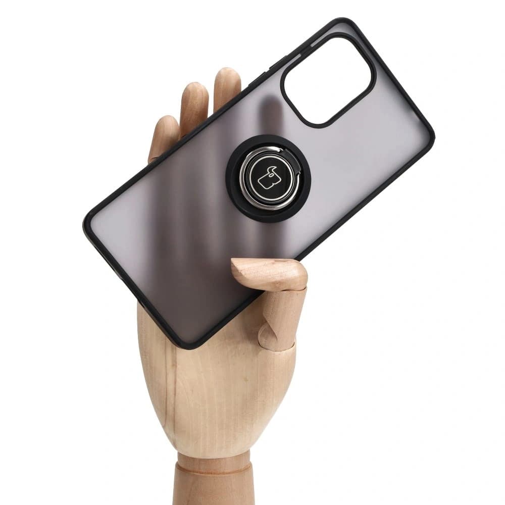 Bizon Case Hybrid Ring Xiaomi Poco F5 rauchig mit einem schwarzen Rahmen - 6