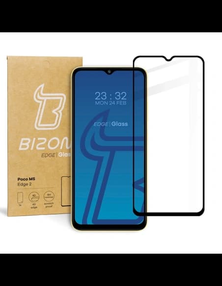 Bizon Glass Edge 2 Poco M5 negru