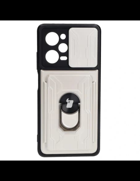 Bizon Case Camshield Card Slot Ring Xiaomi POCO X5 Pro alb