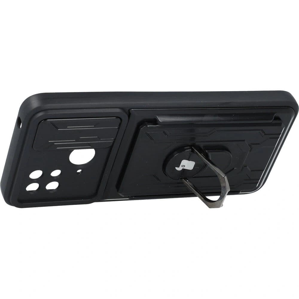 Etui Bizon Case Camshield Card Slot Ring do Xiaomi Redmi 10C černé - 3