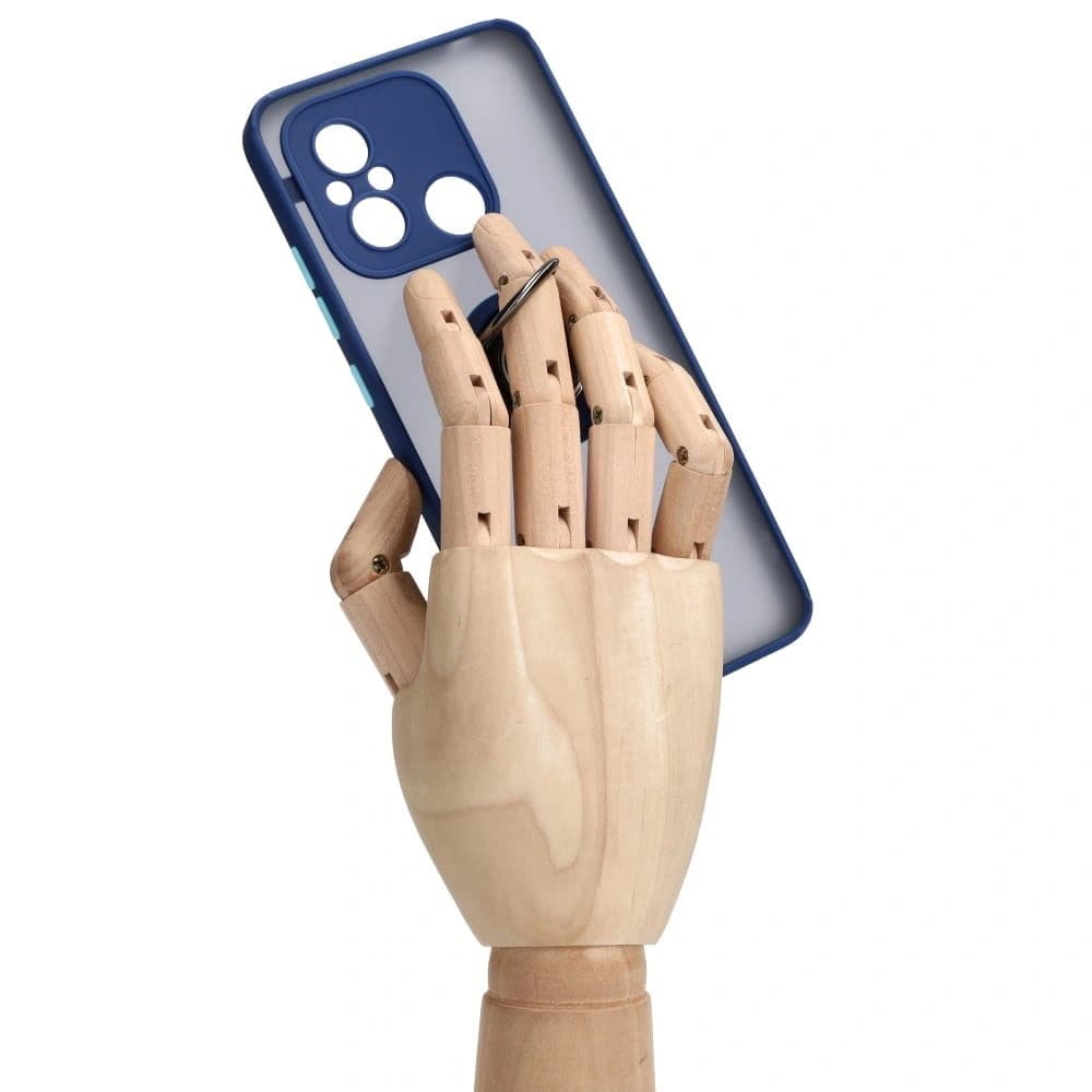 Bizon Case Hybrid Ring Xiaomi Redmi 12C smoky with a navy blue frame - 8