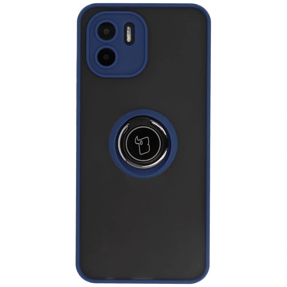 Bizon Case Hybrid Ring Xiaomi Redmi A1 füstös, tengerészkék kerettel - 2