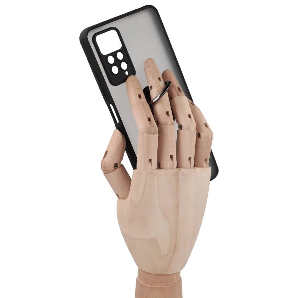 Bizon Case Hybrid Ring Xiaomi Redmi Note 11 Pro / Pro 5G rauchig mit einem schwarzen Rahmen - 8