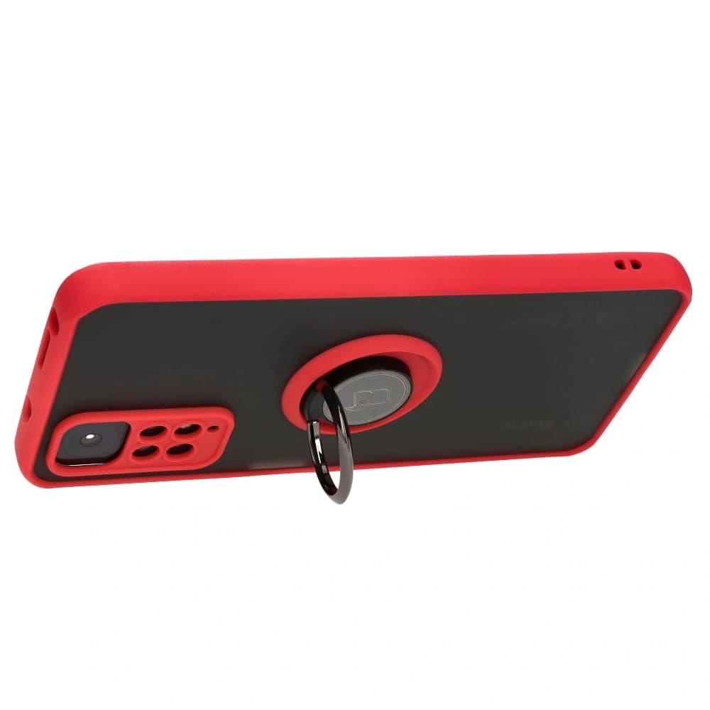 Bizon Case Hybrid Ring Xiaomi Redmi Note 11 / 11S 4G fumuriu cu un cadru roșu - 5