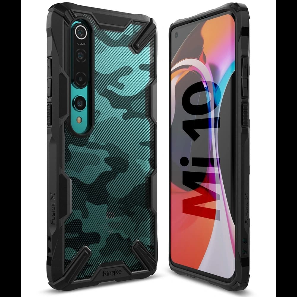 Etui Ringke Fusion-X Xiaomi Mi 10/Pro Camo (Moro) černé