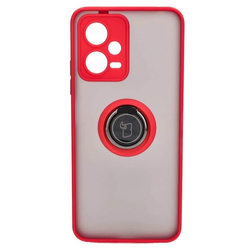 Bizon Case Hybrid Ring Xiaomi Poco X5 / Redmi Note 12 5G smoky with a red frame - 2