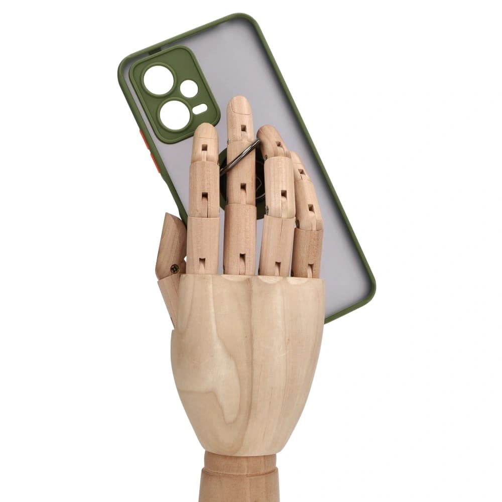 Etui s úchytem na prst Bizon Case Hybrid Ring do Xiaomi Poco X5 / Redmi Note 12 5G kouřové se zeleným rámečkem - 8