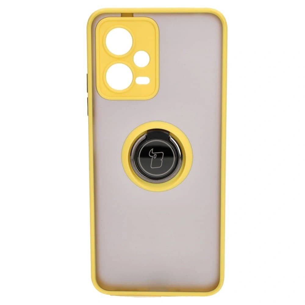 Bizon Case Hybrid Ring Xiaomi Poco X5 / Redmi Note 12 5G smoky with a yellow frame - 2