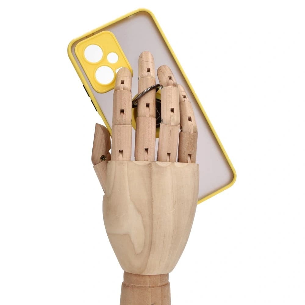 Bizon Case Hybrid Ring Xiaomi Poco X5 / Redmi Note 12 5G smoky with a yellow frame - 8