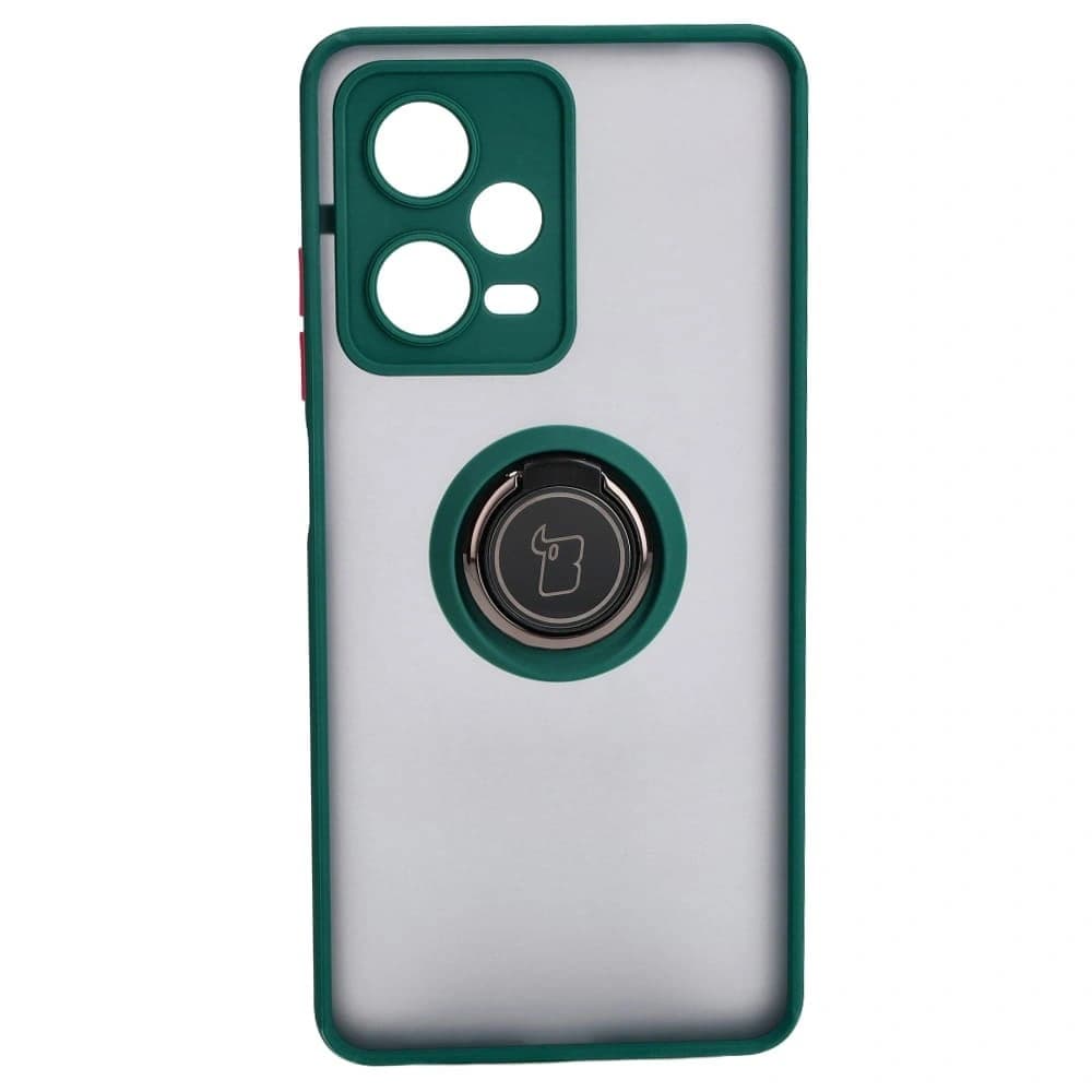 Bizon Case Hybrid Ring Xiaomi Redmi Note 12 Pro 5G fumurie cu un cadru verde închis - 2