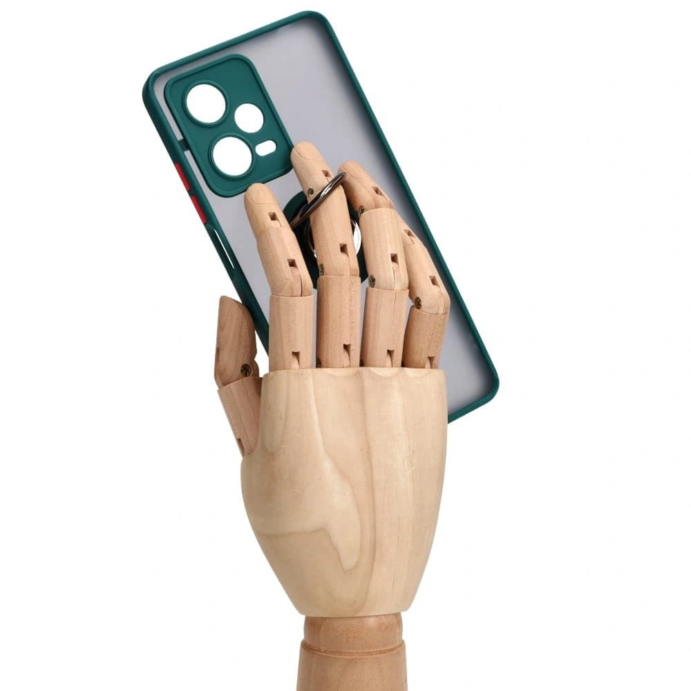 Bizon Case Hybrid Ring Xiaomi Redmi Note 12 Pro 5G fumurie cu un cadru verde închis - 8