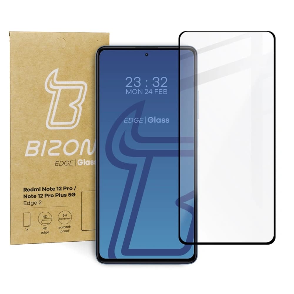 Bizon Glass Edge 2 Redmi Note 12 Pro / 12 Pro+ 5G black