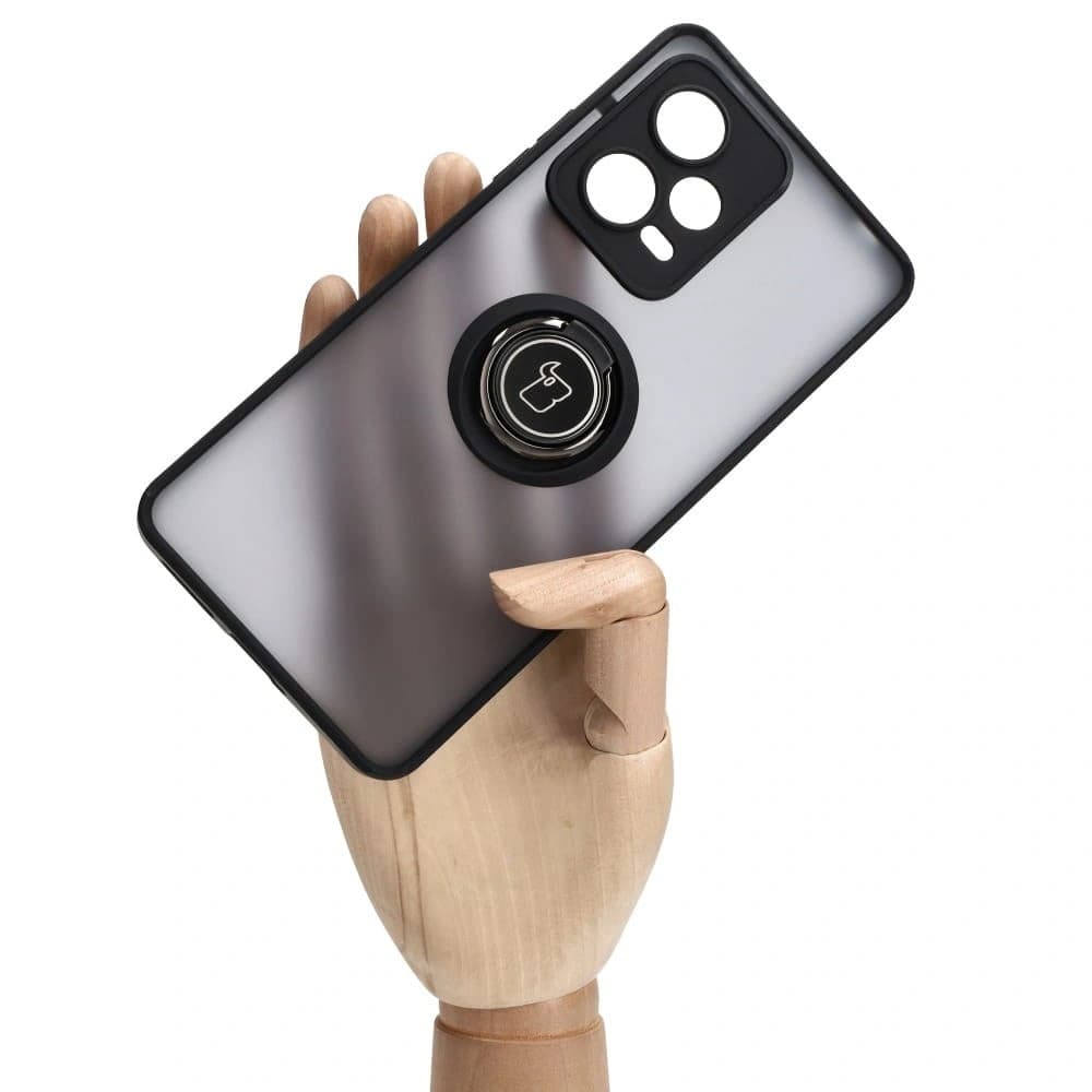 Bizon Case Hybrid Ring Xiaomi Redmi Note 12 Pro+ 5G smoky with a black frame - 6