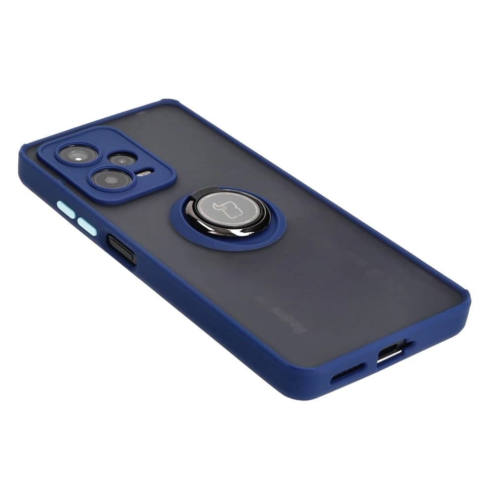 Bizon Case Hybrid Ring Xiaomi Redmi Note 12 Pro+ 5G smoky with a navy blue frame - 4