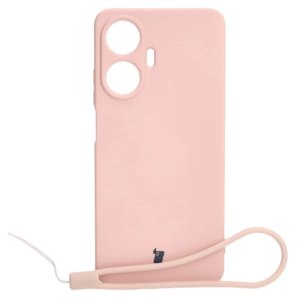 Etui Bizon Case Silicone pro Realme C55 světle růžové