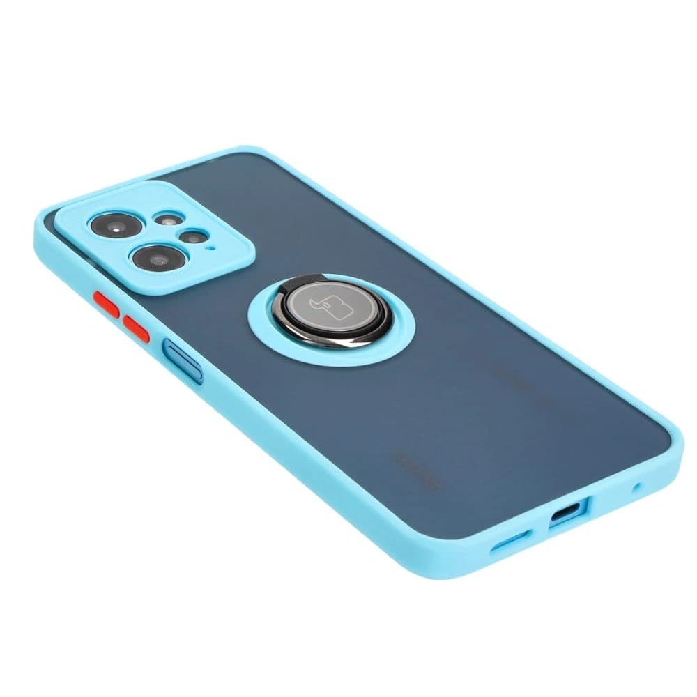 Bizon Case Hybrid Ring Xiaomi Redmi Note 12 4G smoky with a light blue frame - 4