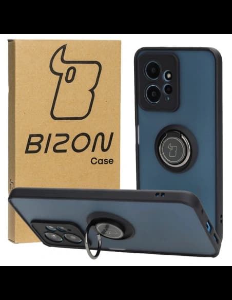 Bizon Case Hybrid Ring Xiaomi Redmi Note 12 4G smoky with a black frame