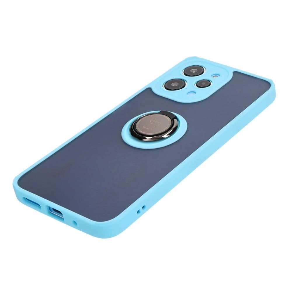 Bizon Case Hybrid Ring Xiaomi Redmi 12 rauchig mit einem hellblauen Rahmen - 3