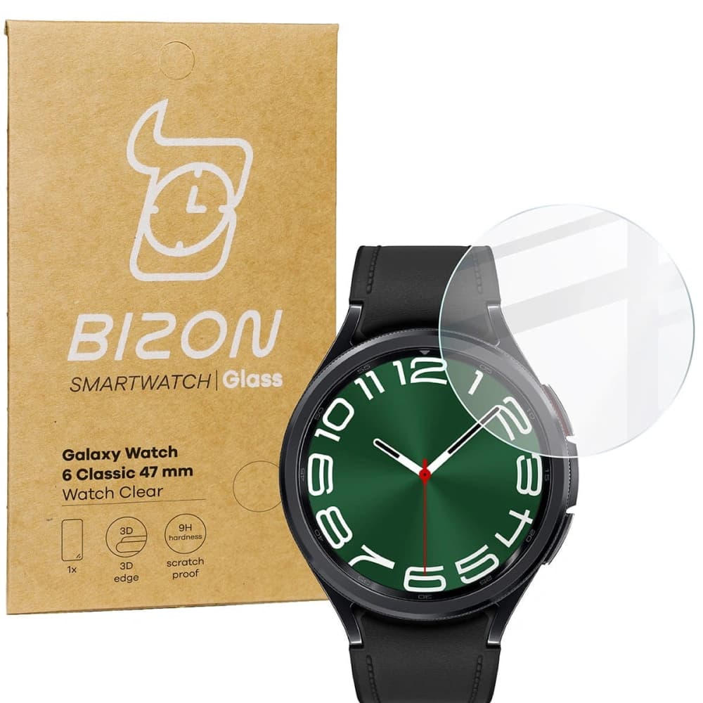 Sklářské tvrzené sklo Bizon Glass Clear pro Samsung Galaxy Watch 6 Classic 47 mm