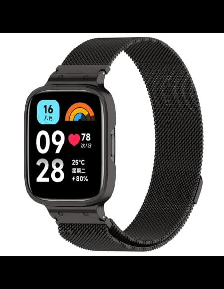 Bizon Strap + Case Watch Chain Xiaomi Redmi Watch 3 Active schwarz