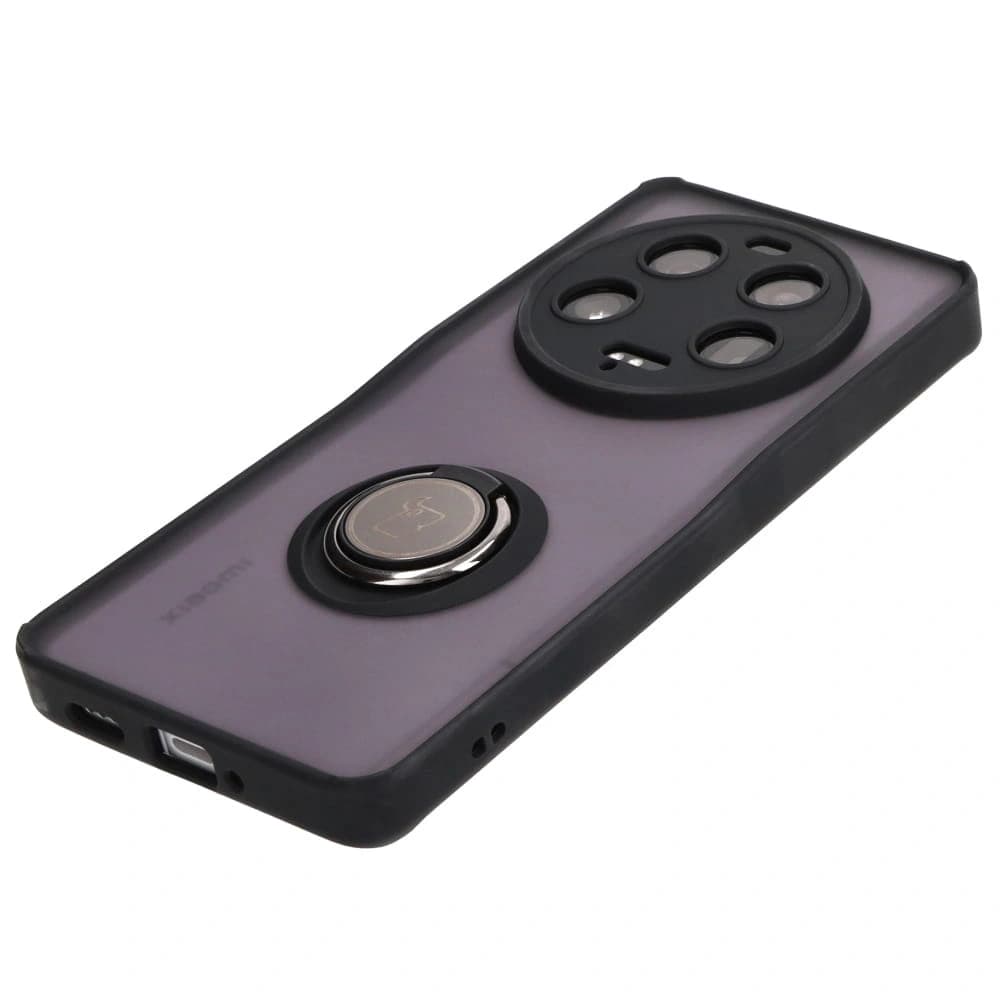 Bizon Case Hybrid Ring Xiaomi 13 Ultra fumuriu cu un cadru negru - 3