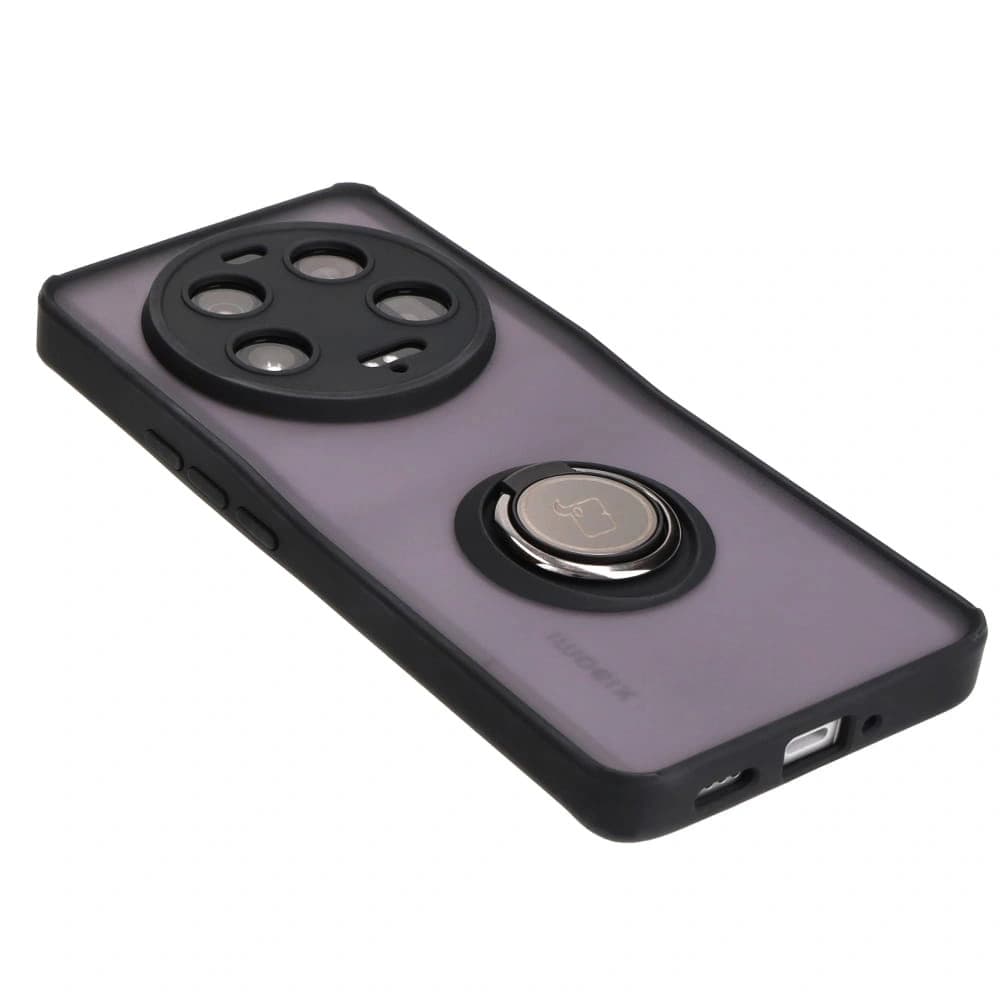 Bizon Case Hybrid Ring Xiaomi 13 Ultra fumuriu cu un cadru negru - 4