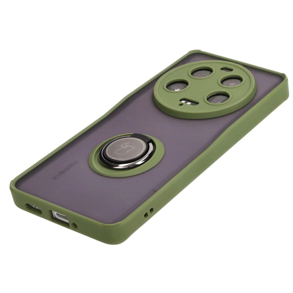Bizon Case Hybrid Ring Xiaomi 13 Ultra fumuriu cu un cadru verde - 3