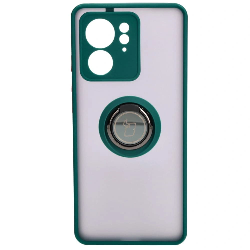 Bizon Case Hybrid Gyűrű Motorola Edge 40 füstös színben sötétzöld kerettel - 2
