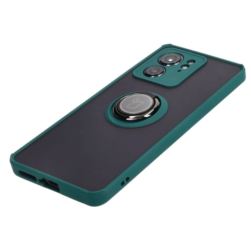 Bizon Case Hybrid Gyűrű Motorola Edge 40 füstös színben sötétzöld kerettel - 3