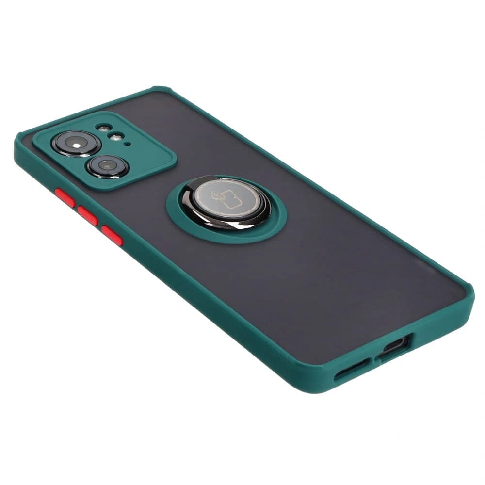 Bizon Case Hybrid Gyűrű Motorola Edge 40 füstös színben sötétzöld kerettel - 4