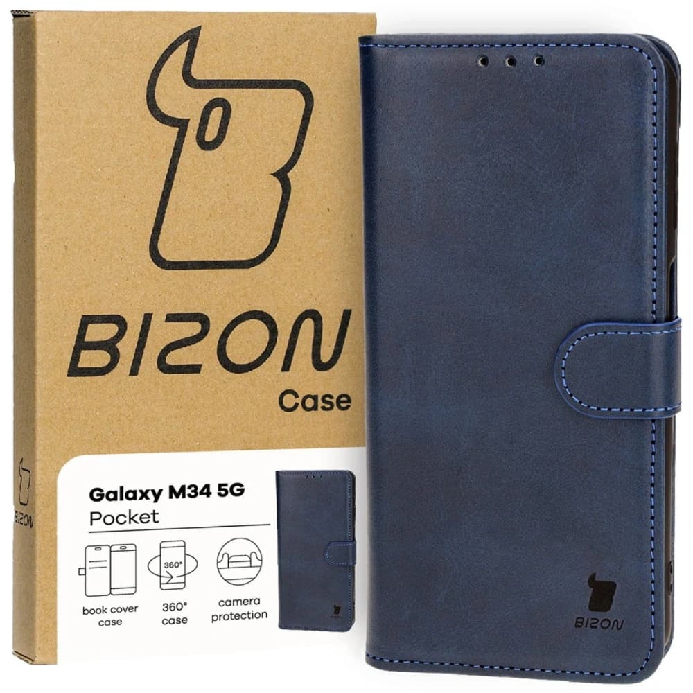 Bizon Case Pocket Samsung Galaxy M34 5G albastru închis